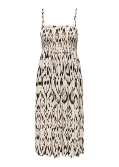 JDY Beige Patterned Midi Dress