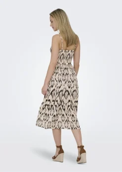 JDY Beige Patterned Midi Dress