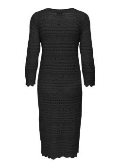 JDY Black Crochet Midi Dress