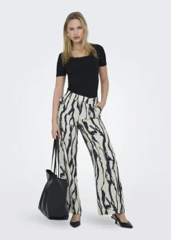 JDY Cream Abstract Camille Trousers