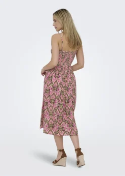 JDY Pink Abstract Midi Dress