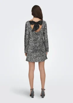 JDY Silver Sequin Bow Dress