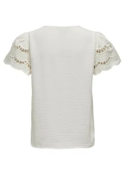 JDY White Sleeve Detail T-Shirt