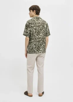 JJ Rebel Brown Leaf Print Shirt