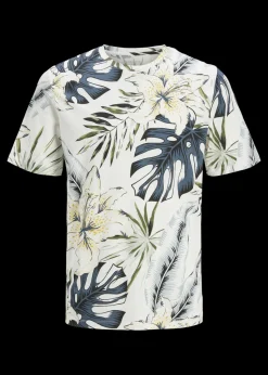JJ Rebel Cream Hawaii Print T-Shirt
