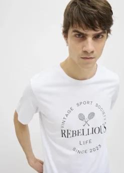 JJ Rebel White Sports Slogan T-Shirt