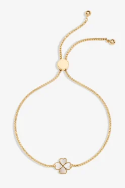 Jon Richard Gold Plated & Mother Of Pearl Enamel Heart Clover Toggle Bracelet