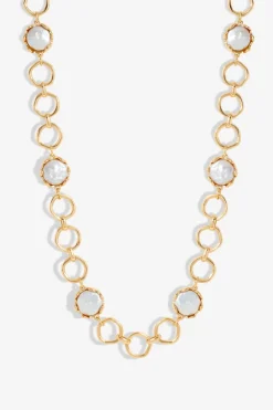 Jon Richard Gold Plated & Baroque Pearl Polished Chain Necklace