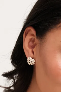 Jon Richard Gold Plated Enamel Heart Weave Earrings