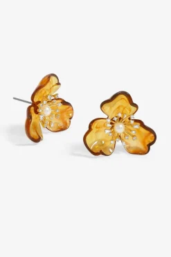 Jon Richard Gold Plated Flower Resin Earrings