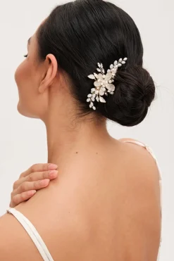 Jon Richard Gold Plated Floral And Pearl Hair Slide