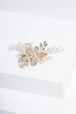 Jon Richard Gold Plated Floral And Pearl Hair Slide