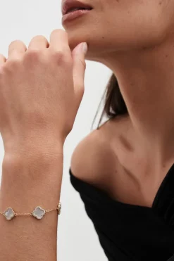 Jon Richard Gold Plated Mother of Pearl Clover Bracelet
