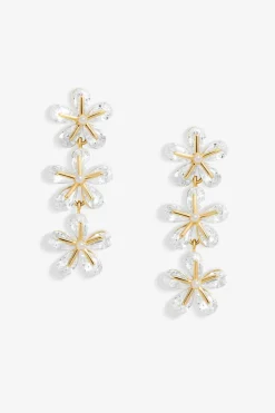 Jon Richard Gold Plated Multi Floral Drop Earrings