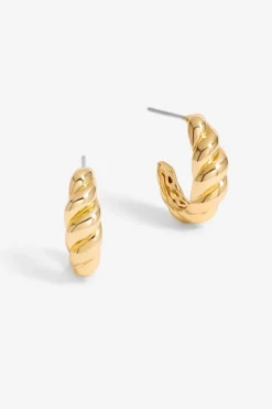 Jon Richard Gold Plated Mini Ridge Hoops