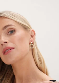 Jon Richard Gold Plated Micro Pave Door Knocker Earrings