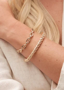 Jon Richard Gold Plated Polished Link Cuff