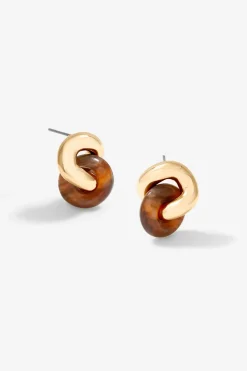 Jon Richard Gold Plated Polished & Resin Knot Stud Earrings