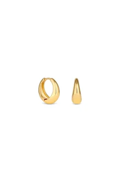 Jon Richard Gold Plated Polished Small Tapered Hoop Earrings
