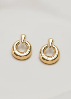 Jon Richard Gold Plated Polished Door Knocker Earrings