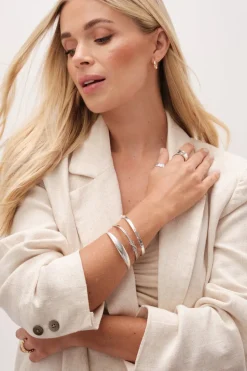 Jon Richard Gold Plated Ribbed Polished Cuff