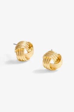 Jon Richard Gold Plated Ridge Knot Studs