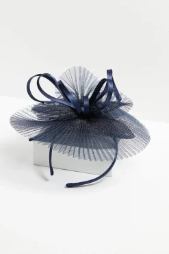 Jon Richard Navy Pleated Fascinator