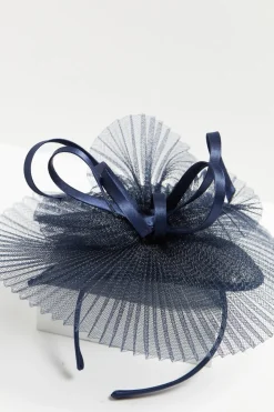 Jon Richard Navy Pleated Fascinator