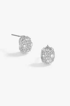 Jon Richard Silver Plated Cubic Zirconia Dome Earrings