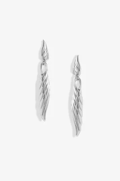 Jon Richard Silver Plated Ridge Drop Earrings