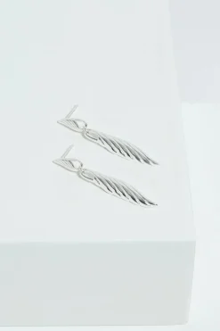 Jon Richard Silver Plated Ridge Drop Earrings