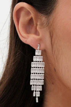 Jon Richard Silver Plated Crystal Statement Drop Earring