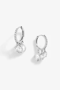 Jon Richard Silver Plated Cubic Zirconia Crystal Charm Earrings