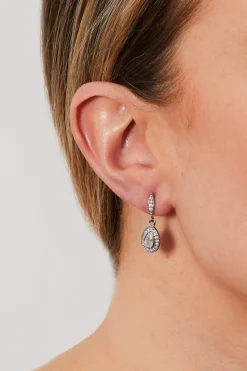 Jon Richard Silver Plated Cubic Zirconia Peardrop Drop Earring