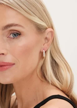 Jon Richard Silver Plated Ridge Hoop Earrings