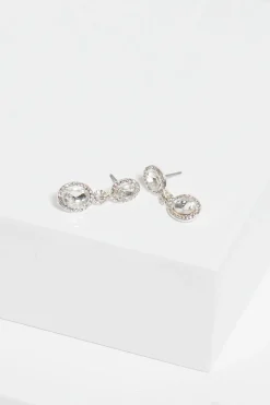 Jon Richard Silver Plated Crystal Halo Earrings