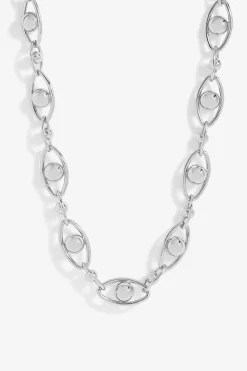 Jon Richard Silver Plated Polished Orb Chain Necklace