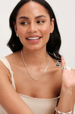 Jon Richard Silver Plated Double Row Molten Heart Necklace