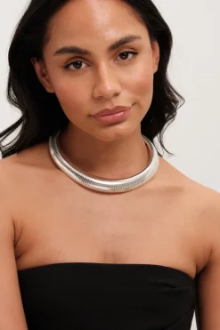 Jon Richard Silver Plated Statement Omega Necklace