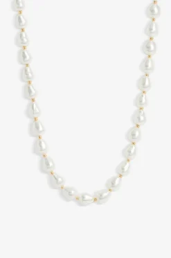 Jon Richard Silver Semi Precious Pearl & Gold Bead Necklace