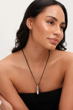 Jon Richard Silver Teardrop Cord Necklace