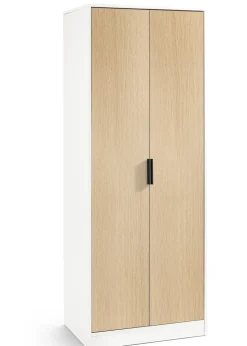 Julian Bowen Alba 2 Door Wardrobe in White and Oak (202 x 77 x 53cm)