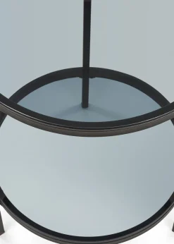 Julian Bowen Black Chicago Circular Lamp Table With Shelf (56 x 45 x 45cm)