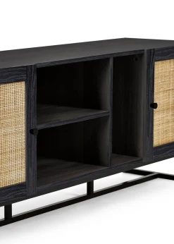 Julian Bowen Black Padstow Tv Unit (60 x 150 x 40cm)