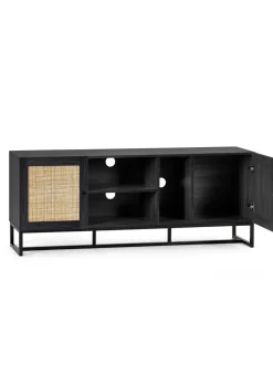 Julian Bowen Black Padstow Tv Unit (60 x 150 x 40cm)