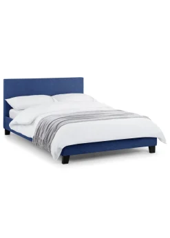 Julian Bowen Blue Linen Rialto Bed