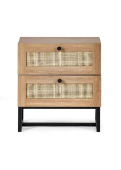 Julian Bowen Brown Padstow 2 Drawer Bedside in Oak(55 x 50 x 30cm)