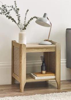 Julian Bowen Brown Sydney Lamp Table With Removable Shelf (55 x 48 x 40cm)