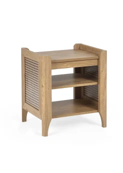 Julian Bowen Brown Sydney Lamp Table With Removable Shelf (55 x 48 x 40cm)