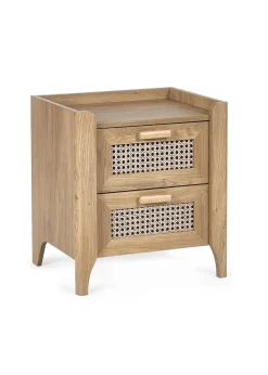 Julian Bowen Brown Sydney 2 Drawer Bedside (55 x 50 x 41cm)